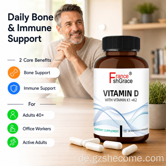 Shecome Vitamin D mit 60 Kapseln Bone Health